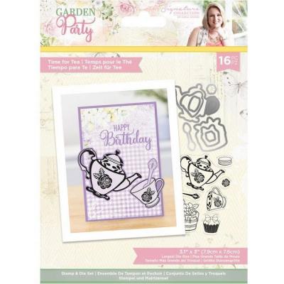 Crafter's Companion Garden Party Clear Stamps & Die - Time For Tea